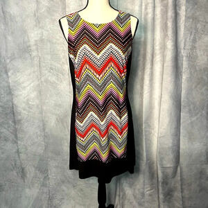 SOHO Apparel Ltd. Colorful Colorblock Midi Dress - size PM